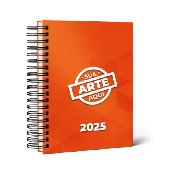 Agendas personalizadas com capa em couro sintético e logotipo gravado